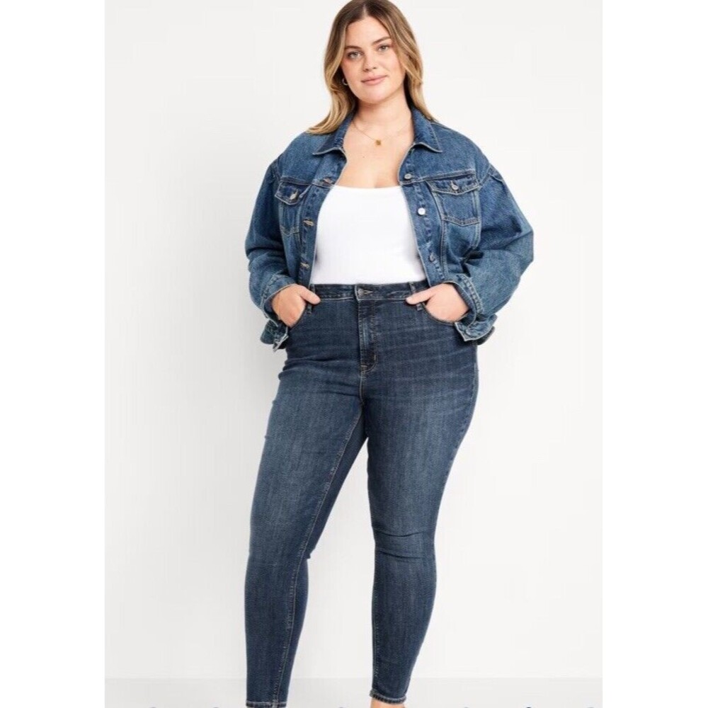 Old Navy Rockstar Super Skinny Dark Wash High Rise Jeans Plus Size 22